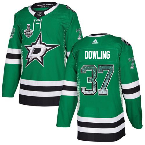Adidas Men Dallas Stars #37 Justin Dowling Green Home Authentic Drift Fashion 2020 Stanley Cup Final Stitched NHL Jersey